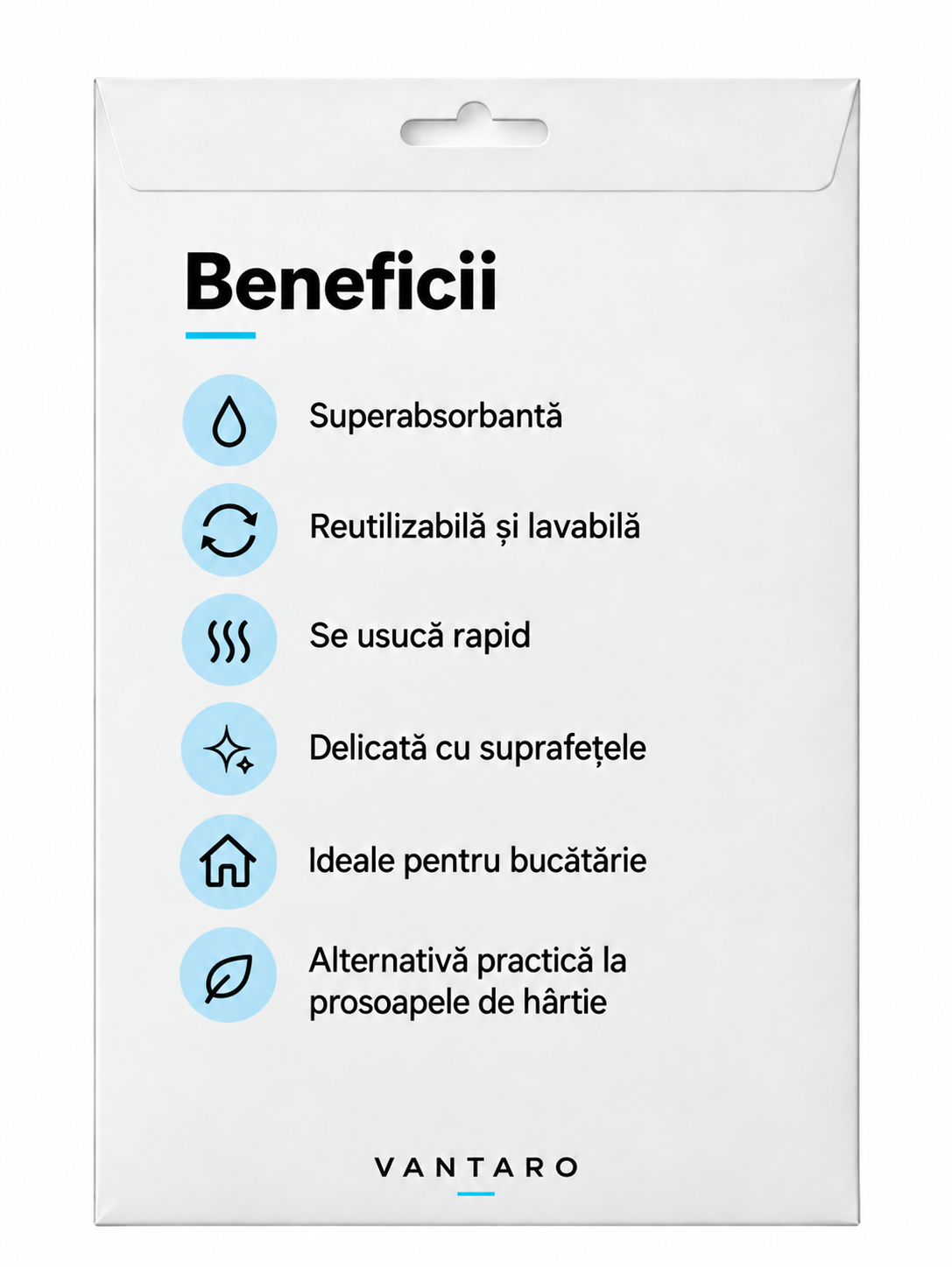 NordWipe — spatele ambalajului cu beneficii