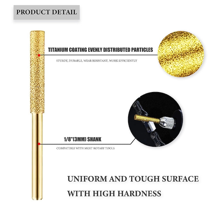 Set 6 pile diamantate pentru ascuțit lanț ferăstrău 5/32” (4mm), compatibile Dremel, accesorii polizor 1/8”