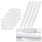 Set autocolante protectie anti-zgarieturi pentru manerele usilor, transparent, 9x9cm/15x1.4cm