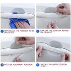 Set autocolante protectie anti-zgarieturi pentru manerele usilor, transparent, 9x9cm/15x1.4cm